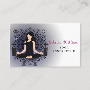 Carte De Visite Style moderne Blue Yoga Instructeur