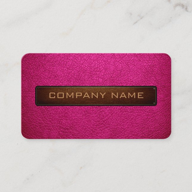 Carte De Visite Style moderne rose et cuir noir (Devant)
