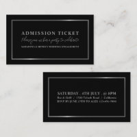 Style noir & argent, billet d'entrée
