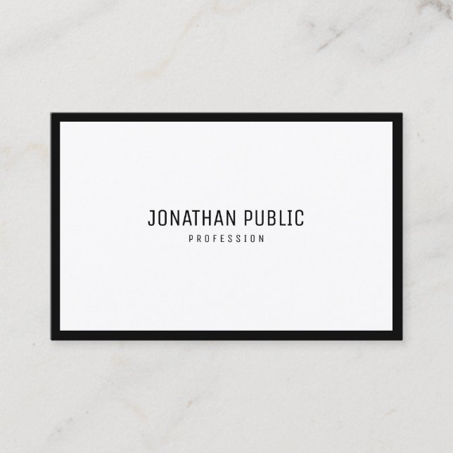 Carte De Visite Style noir blanc élégant moderne Modèle simple (Devant)