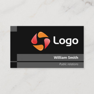 Carte De Visite Style Noir Moderne Grandes Baies Surlignées