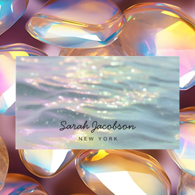 Carte De Visite Style Opale Iridescent Luxe (Créateur téléchargé)