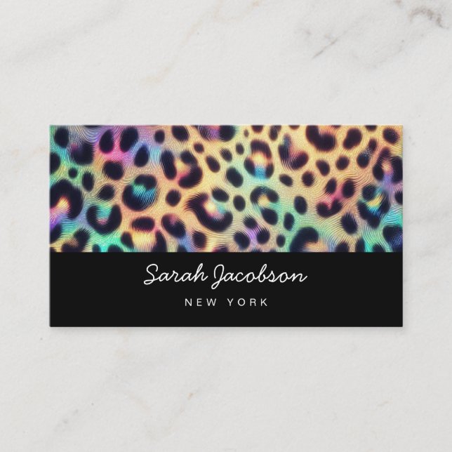 Carte De Visite Style Opale Iridescent Luxe Élégant (Devant)