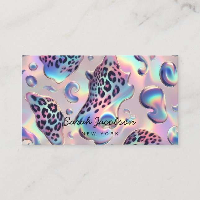 Carte De Visite Style Opale Iridescent Luxueux (Devant)