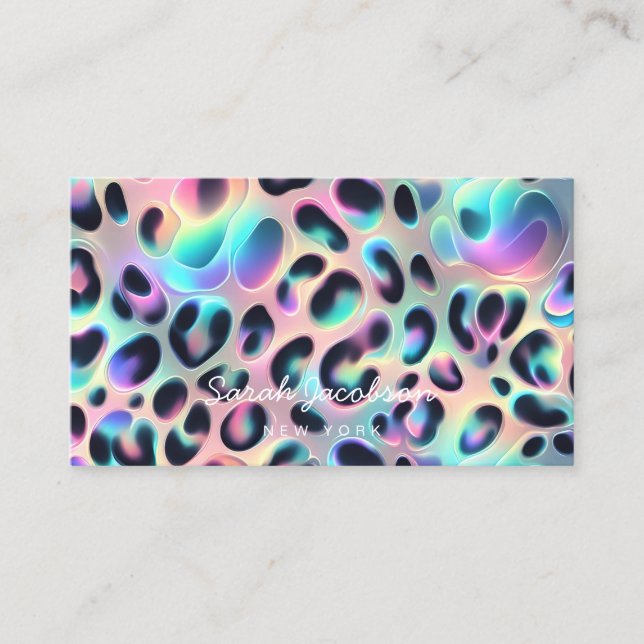 Carte De Visite Style Opale Irridescent Luxueux (Devant)