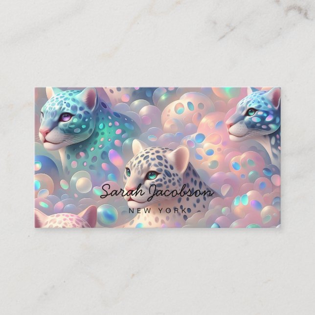 Carte De Visite Style Opale Irridescent Luxueux (Devant)