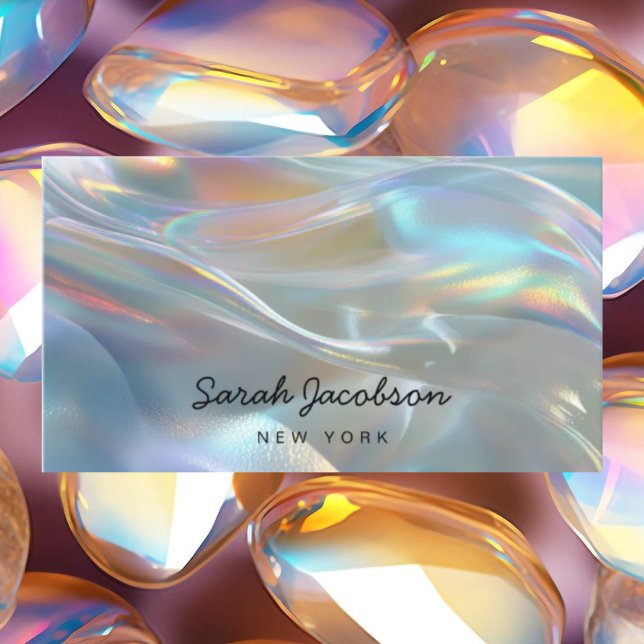 Carte De Visite Style Opale Luxueux Iridescent (Créateur téléchargé)