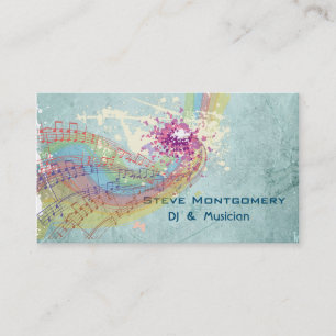 Carte De Visite Style rétro Dj et musicien