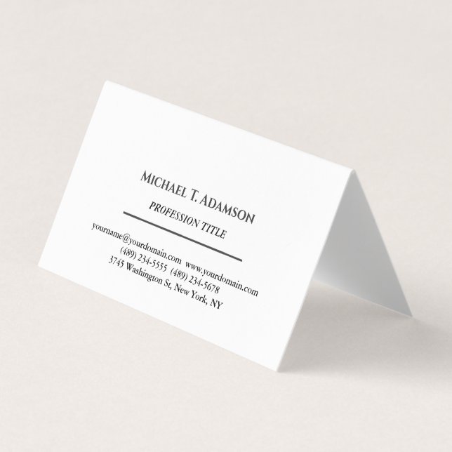 Carte De Visite Style Rétro Élégant Simple Noir & Blanc (Devant)
