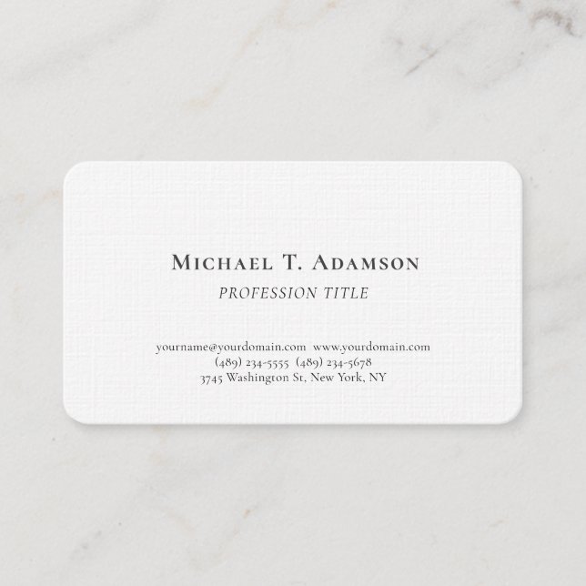 Carte De Visite Style Rétro Élégant Simple Noir & Blanc (Devant)