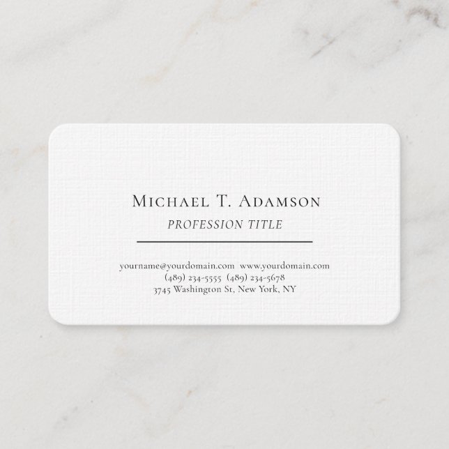 Carte De Visite Style Rétro Élégant Simple Noir & Blanc (Devant)