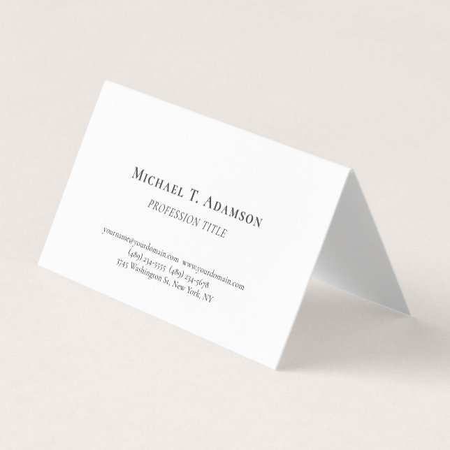 Carte De Visite Style Rétro Élégant Simple Noir & Blanc (Devant)