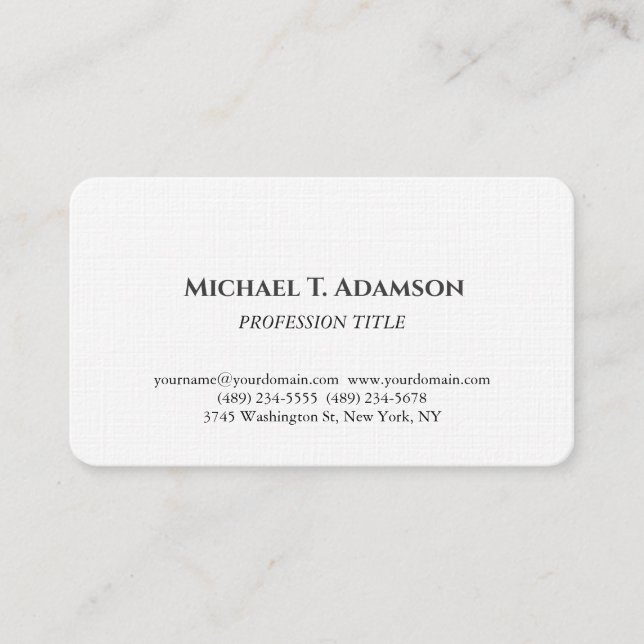 Carte De Visite Style Rétro Élégant Simple Noir & Blanc (Devant)