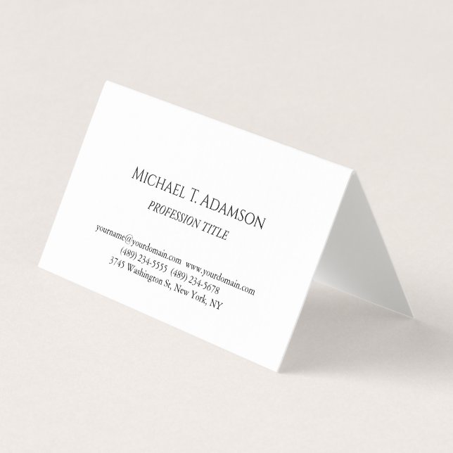 Carte De Visite Style Rétro Élégant Simple Noir & Blanc (Devant)