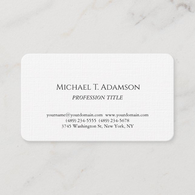 Carte De Visite Style Rétro Élégant Simple Noir & Blanc (Devant)