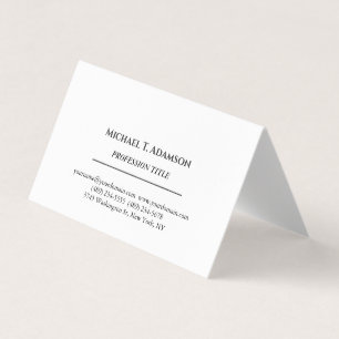 Carte De Visite Style Rétro Élégant Simple Noir & Blanc