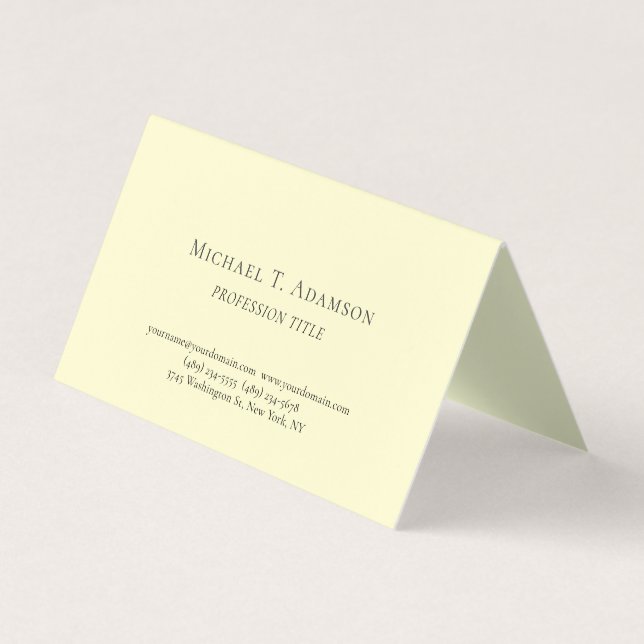 Carte De Visite Style Rétro Élégant Simple Tons Crème (Devant)