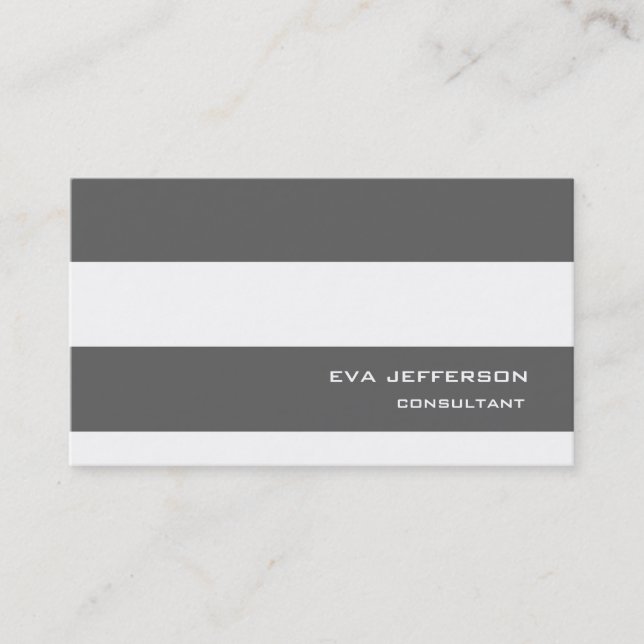 Carte De Visite Style tendance Gris Blanc Professionnel (Devant)