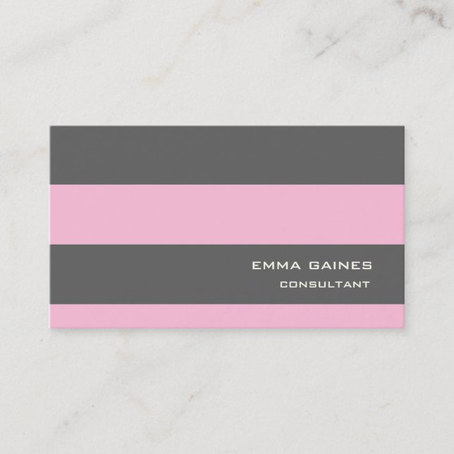 Carte De Visite Style tendance Gris Rose Professionnel (Devant)