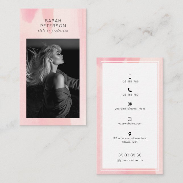 Carte De Visite Style tendance photo abstraite personnelle (Devant / Derrière)