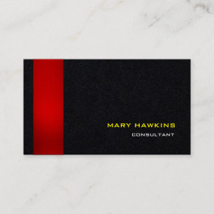 Carte De Visite Style tendance Rouge Noir moderne élégant Plain él