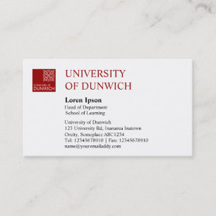 Carte De Visite Style universitaire - Maroon