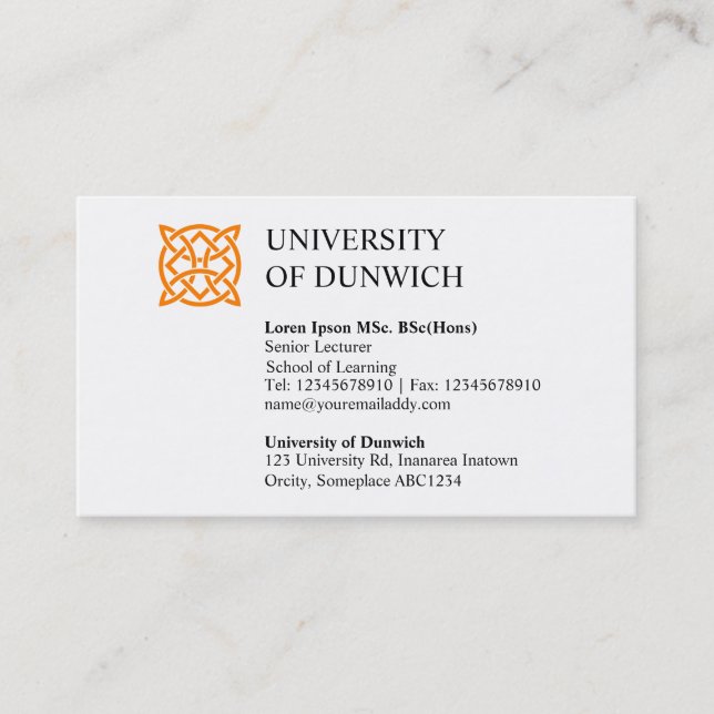 Carte De Visite Style universitaire v2 (Devant)