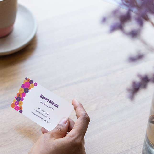 Carte De Visite Style Vintage graphique Fleurs super (Créateur téléchargé)