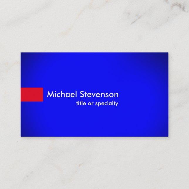 Carte De Visite Stylish Blue Red Modern Unique Consultant (Devant)