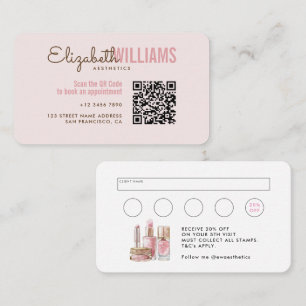 Carte De Visite Stylish Blush Rose Beauté Esthétique Loyauté &