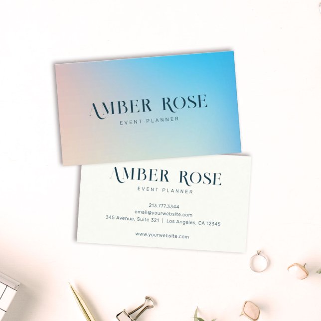 Carte De Visite Stylish Élégante Typographie Unique Gradient Artsy (Forget boring business cards, meet your new masterpiece!)