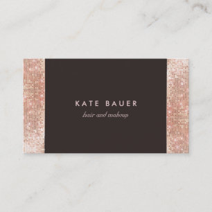 Carte De Visite Stylish FAUX Rose Gold Sequin Beauté et beauté