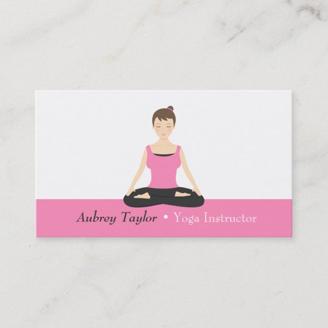 Carte De Visite Stylish Femme Wellness Yoga Instructeur (Devant)