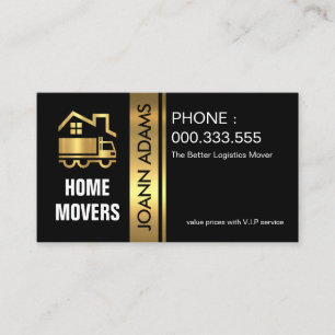 Carte De Visite Stylish Gold Truck Movers