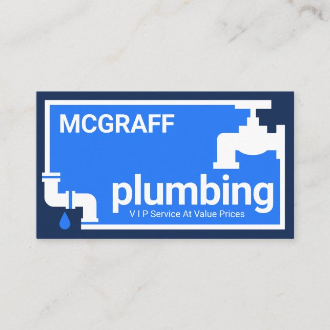 Carte De Visite Stylish Leaking Pipe Faucet Border Frame (Devant)