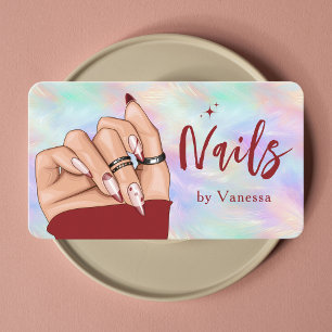 Carte De Visite Stylish Nail Artist Iridescente Opal Beauty Salon