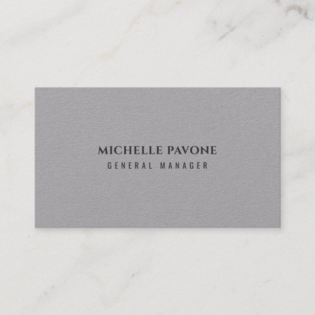 Carte De Visite Stylish Premium Grey Simple Plain Professional (Devant)