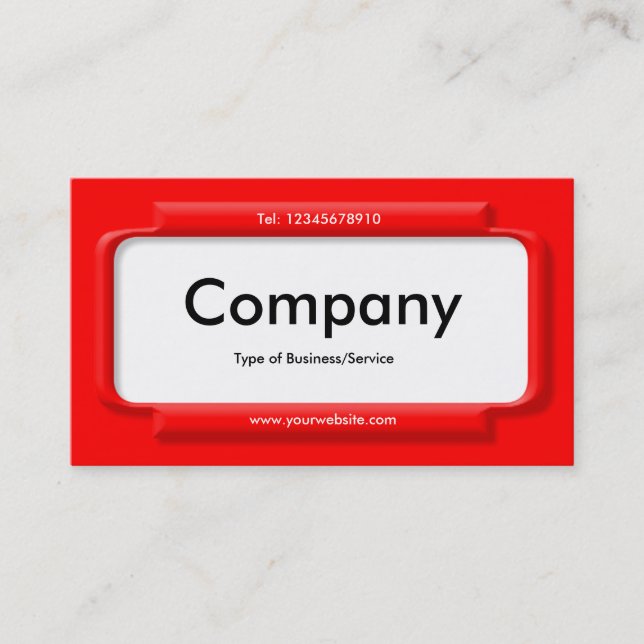 Carte De Visite Stylish Red Panel - Red (FF0000) (Devant)