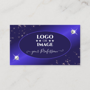 Carte De Visite Stylish Royal Blue Parties scintillant Stars Diamo