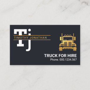 Carte De Visite Stylish Simple Monogram Gold Lines Trucking