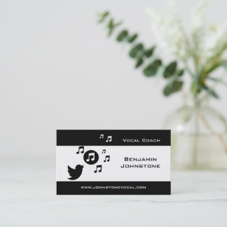 Carte De Visite Stylish Songbird Black and White Personnalisé