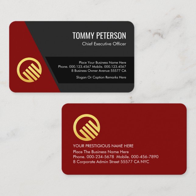 Carte De Visite Stylish Trapezium Layers Business Owner (Devant / Derrière)