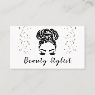 Carte De Visite Styliste Beauté Élégant Moderne avec des Paillette