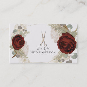 Carte De Visite Styliste Boho Vintage Glam Botanique Floral Hair