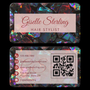 Carte de visite styliste capillaire Black Opal QR