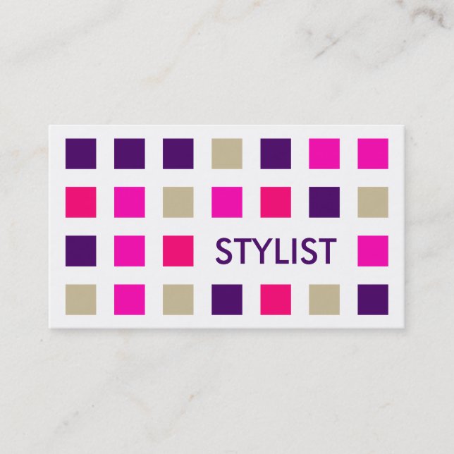 Carte De Visite STYLISTE (carrés modernes) (Devant)