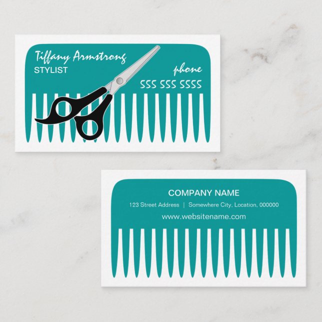 Carte De Visite Styliste / Coiffeur (Devant / Derrière)