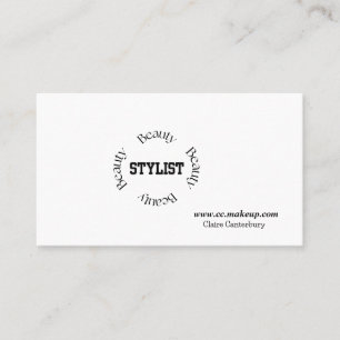 Carte De Visite Styliste de Beauté Typographie Minimaliste Noire G