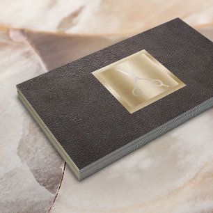 Carte De Visite Styliste de cheveux Gold Scissor Logo Classique Cu