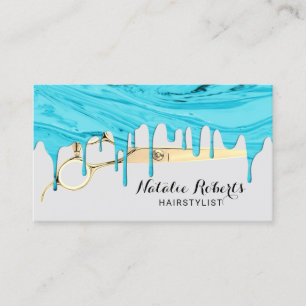 Carte De Visite Styliste De Cheveux Marbre Turquoise Drives Beauty